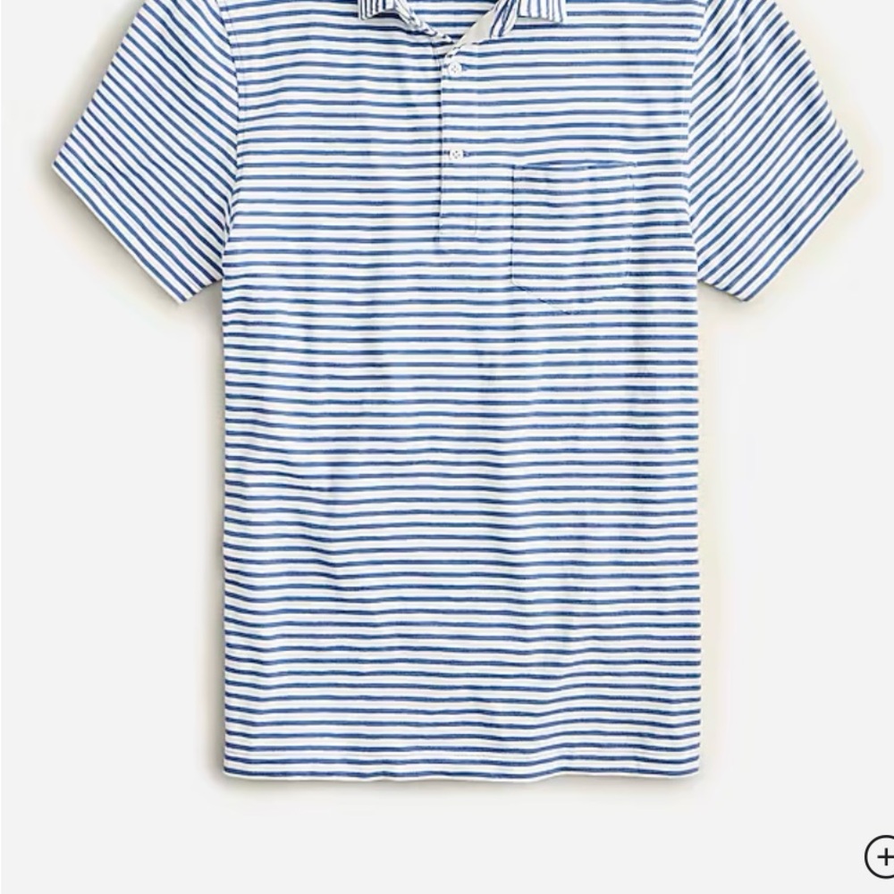 J. Crew Blue and White Striped Polo Shirt